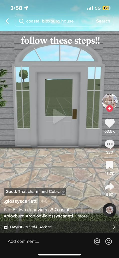 Bloxburg House Wallpaper Outside, Interesting Bloxburg Builds, Roblox Bloxburg House Entrance Ideas, Blocksburg Mansion Layout Ideas, Bloxburg Front Door Ideas Aesthetic, Space Fillers For Bloxburg, Realistic Bloxburg Color Schemes, Bloxburg House Ideas Realistic Layout, Roof Colors For Bloxburg