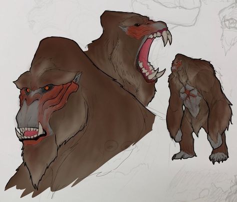 Ape Monster, Kaiju Concept Art, Godzilla Concept Art, Gorilla Monster, Mutant Animals, Evolved Godzilla, Fictional Disease Art, Funny Godzilla, Spec Evo