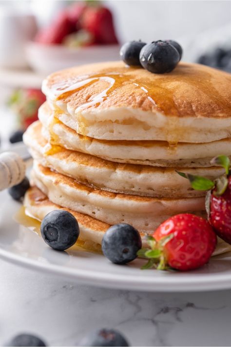 My Mom's FAMOUS Fluffy Eggless Pancakes Pancake With No Egg, Eggless Blueberry Pancakes, Homemade Pancakes Easy No Egg, No Eggs Pancakes Recipe, Pancake Mix No Eggs, Buttermilk Pancakes No Eggs, Fluffy Pancakes No Egg, Easy Pancakes No Egg, Easy Pancake Recipe 3 Ingredients No Egg