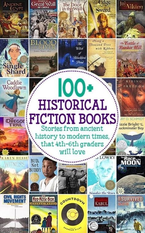 Learn about history with fun and exciting historical fiction for kids. These historical fiction books for kids are the best way to get kids excited about history. Vivid stories make the sights, sounds, and feelings of that moment in history come alive. Kids won’t even realize they are learning because they will be having so much fun enjoying a really great story! Historical Fiction Books For Kids, Fiction Books For Kids, Best Historical Fiction Books, Best Historical Fiction, Realistic Fiction, Kindergarten Books, Read Aloud Books, 4th Grade Reading, Historical Fiction Books