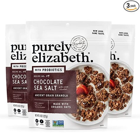 Gluten Free Granola Recipe, Granola Chocolate, Purely Elizabeth, Organic Granola, Baking With Coconut Oil, Probiotic Benefits, Gluten Free Granola, Granola Cereal, Ancient Grains