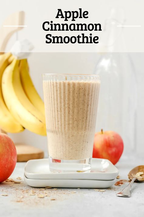 Make this apple cinnamon smoothie with banana! Smoothies make an easy breakfast or snack, and are great to take on the go. For this apple smoothie you need six simple ingredients, a high speed blender, and a few minutes of time Apple Cinnamon Smoothie, Smoothie With Banana, Apple Smoothie Recipes, Cinnamon Smoothie, Banana Apple Smoothie, Apple Pie Smoothie, Apple Smoothie, Cinnamon Breakfast, Yummy Smoothie Recipes