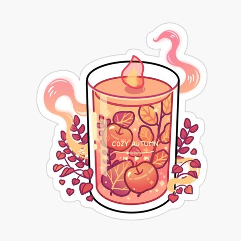 Get my art printed on awesome products. Support me at Redbubble #RBandME: https://www.redbubble.com/i/sticker/Autumn-Candle-by-veraphina/123764439.EJUG5?asc=u Kawaii Candle, Autumn Doodles, Candle Drawing, Sticker Design Inspiration, Sticker Aesthetic, Candle Stickers, Autumn Candle, Tumblr Stickers, Aesthetic Autumn