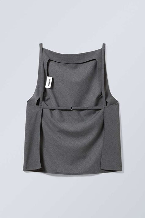 Fleur Suiting Open Back Top - Grey - Weekday WW Skandinavian Fashion, Diy Vetement, Open Back Top, Tops Online, Mode Inspo, Colour Palettes, Looks Style, Mode Inspiration, Outfits Casuales