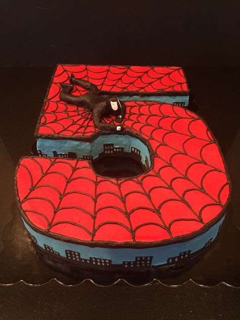 Spiderman Cake for an Amazing 5 Year Old Old Birthday Cake, Spiderman Cake, Boy Birthday Cake, Cakes For Boys, Hendrix, 5th Birthday, Browning, Year Old, Spiderman