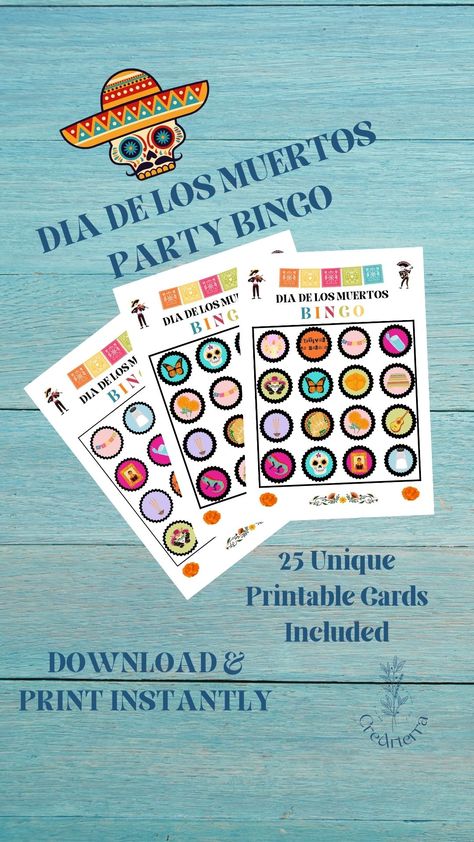 Instantly download and print these beautifully crafted Dia de Los Muertos (Day of the Dead) Bingo cards. Perfect for parties, family gatherings or educational events. Each card features culturally inspired illustrations celebrating this rich tradition. Day Of The Dead Party, Bingo Cards, Holiday Home Decor, Family Gatherings, Dia De Muertos, Day Of The Dead, Family Gathering, The Dead, Bingo