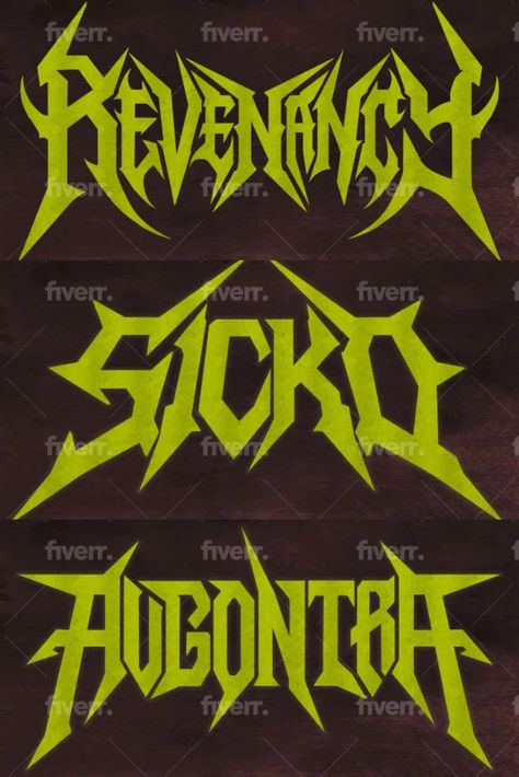 I will design a thrash metal and heavy metal logo Heavy Metal Lettering, Heavy Metal Logo Design, Heavy Metal Typography, Metal Logo Design Ideas, Heavy Metal Design, Heavy Metal Font, Gothic Writing, Metal Writing, Metal Typography