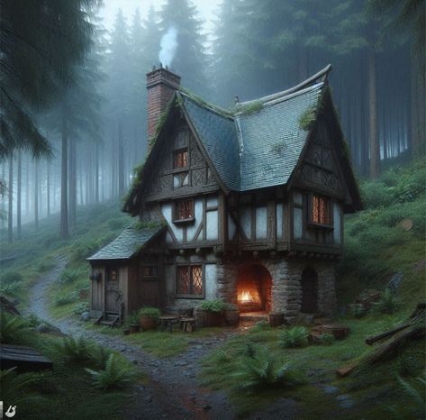 Medieval Farmhouse Concept Art, Medieval House Concept, Fantasy Farmhouse, Medieval Farmhouse, Skyrim House, Medieval Farm, Cottage Village, Medieval House, Story Building