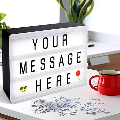 Amazon.com: Cinema Light Box, Taillansin Cinematic Light Box, Marquee Light Box LED Light Message Board with 90 Letters, Numbers, Symbols & Emojis for Home Shop Decor, Birthday Party, Wedding (7.9"x5.9"x2") Light Up Box, Numbers Symbols, Decor Birthday Party, Marquee Lights, Led Light Box, Diy Letters, Lights Lamp, Personalized Quotes, Office Room Decor