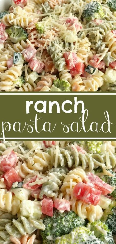 Salad Ranch, Salad Kale, Ranch Pasta Salad, Ranch Pasta, Diner Recept, Simple Salad, Cold Salad, Cold Pasta, Summer Picnics