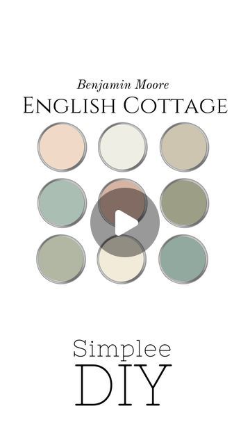 English Cottage Paint Colors, Romantic Reels, Whole House Paint Palette, Whole House Color Palette, House Paint Palette, Cottage Paint Colors, House Palette, Color Descriptions, Paint Palettes