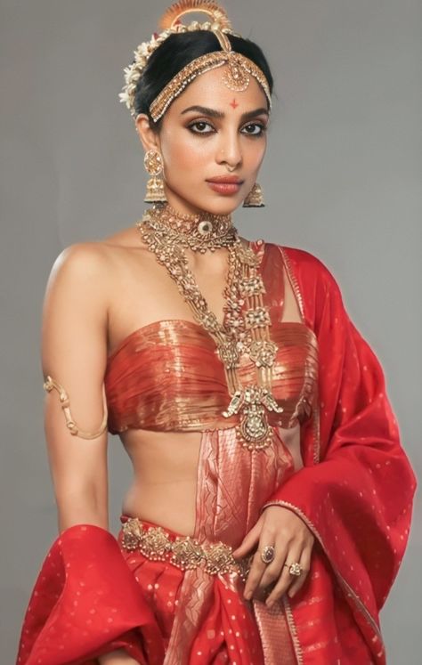 Sobhita Dhulipala Ponniyin Selvan, Sobitha Dhulipala, Indian Oc, Jily Fanart, Sobhita Dhulipala, Ponniyin Selvan, Indian Women Painting, Goddess Costume, Hot Dresses Tight