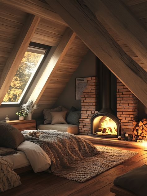 Attic Bedroom Designs - 49 Creative Ideas for Charming Spaces Livable Attic Space, Rustic Attic Bedroom Ideas, Dr Bedroom Ideas, Stone And Wood House, Attic Loft Ideas, Attic Bonus Room, High Ceiling Bedroom, Dr Bedroom, Sugarberry Cottage