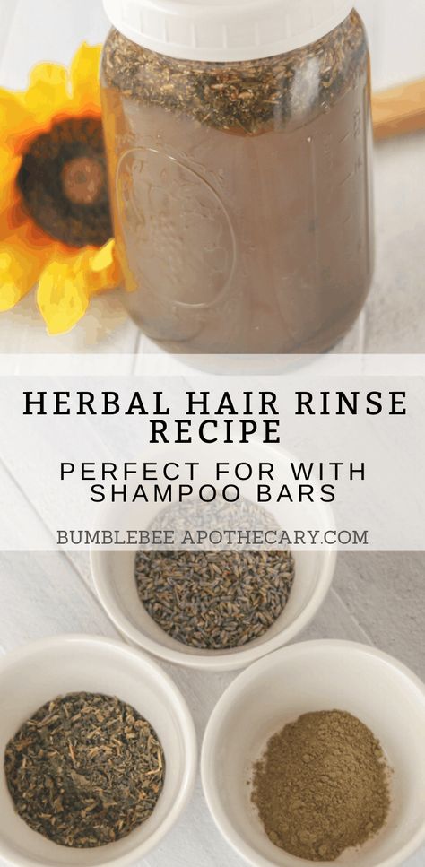 I love this herbal hair rinse recipe! It is so fast and easy to put together, and I love how soft, shiny and smooth my hair feels after using it. #hairrinse #herbal #diy #herbs #acv Vinegar Hair Rinse Recipe, Natural Motherhood, Bumblebee Apothecary, Hair Rinse Recipe, Vintage Skills, Modern Homemaking, Herbal Diy, Herbal Hair Rinse, Gaps Diet Recipes