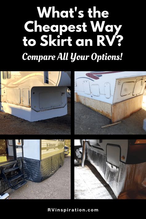 Foam Board Rv Skirting, Camper Skirting Diy, 5th Wheel Skirting Ideas, Cheap Rv Skirting, Camper Skirting Ideas Diy, Rv Skirting Ideas Travel Trailers, Travel Trailer Skirting Ideas, Rv Winter Skirting, Fifth Wheel Skirting Ideas