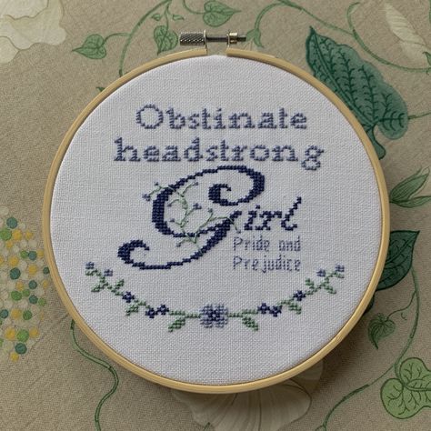 Jane Austen Embroidery, Pride And Prejudice Embroidery, Stitch Witchery, Creative Stuff, Cross Stitch Patterns Christmas, Crochet Stuff, Moon Design, Cross Stitching, Pride And Prejudice