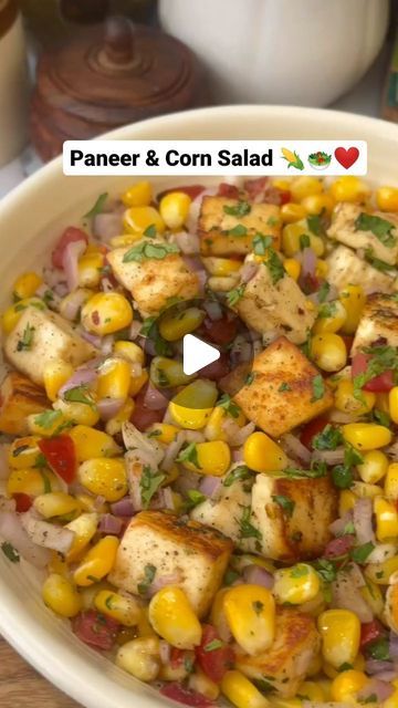 herbsandflavours.in on Instagram: "Healthy and Easy Salad 🥗😍 | Paneer & Corn Salad 🥗🌽❤️  Treat yourself to a culinary delight with butter fried paneer, corn kernels and a handful of home available veggies, a refreshing and healthy salad that will leave you craving for more.😍💯  Give it a try today ! 😋  Follow @herbsandflavours.in for more such content ❤️  Recipe Credits @foodiesfood_court 👨‍🍳 Support Creators ✨  #herbsandflavoursin  #paneer #corn #salad  #paneerlovers #healthyfood #healthylifestyle #healthyrecipes #snack #foodporn #foodie #foodiesofinstagram #instafood #homemade #foodblogger #mumbaifoodie #mumbai_ig #streetfood #streetfoodindia #indianfoodie #indianfood #foodreels #trending #reels #reelsinstagram #recipe #easyrecipe #explorepage #explore #fyp" Paneer Corn Recipes, Healthy Paneer Snacks, Paneer Salad Recipes Healthy, Paneer Healthy Recipes, Quick Paneer Recipes, Quick And Easy Dinner Recipes Vegetarian Indian, Paneer Recipes Snacks, Healthy Paneer Recipes, Corn Recipes Indian