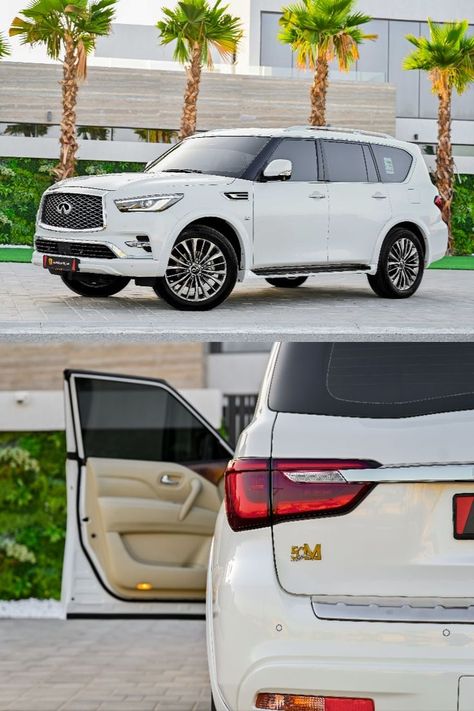 Infiniti QX80 Excellence 2018 GCC Infiniti Qx 80, White Suv, Luxury Cars For Sale, Buy Used Cars, White Exterior, Brown Interior, Future Car, Beautiful Cars, Cars And Motorcycles