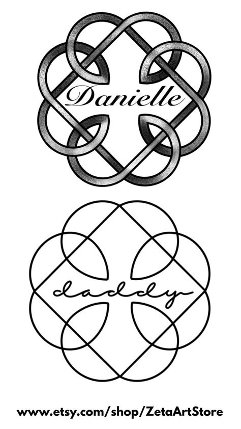 Knot Tattoo Design, Father Daughter Celtic Knot, Father Daughter Tattoo, Father Daughter Tattoos, Celtic Knot Tattoo, Daughter Tattoo, Knot Tattoo, Father And Daughter, Felt Baby