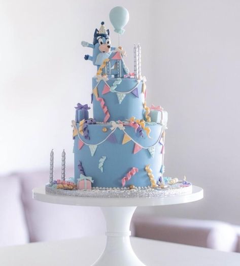 Pastel De Bluey, Bluey Themed Cake, Bluey Bingo Birthday Party, Bluey Birthday Decorations, Bluey Birthday Cake, Birthday Cake Pinterest, 2nd Birthday Party For Girl, Bluey Party, Bluey Birthday