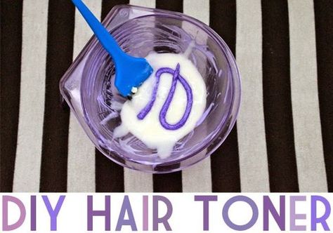 DIY Purple Hair Toner | Neon Rattail Diy Toner Hair Brassy, At Home Hair Toner, Purple Hair Toner, Diy Purple Shampoo, Toner For Orange Hair, Purple Shampoo Toner, Diy Hair Toner, Purple Toner, Hair Toning