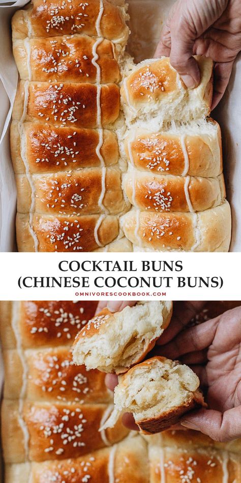 These Chinese coconut buns use an easy milk bread dough to create an extra light and fluffy texture and are filled with a rich buttery coconut filling that is just like the ones made by Chinese bakeries. They are a perfect weekend project to spice up your afternoon tea. These coconut buns are freezer-friendly, too, so you can make them ahead and serve them later. {Vegetarian} Vietnamese Bakery, Asian Potluck, Coconut Buns, Lao Food, Chinese Desserts, Coconut Filling, Asian Dessert, Asian Sweets, Laos Food