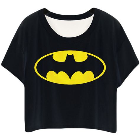 Book T Shirts, Summer Punk, Shirts Crop Tops, Black Batman, Black Crop Tee, Batman Shirt, Shirts Crop, Black Comics, T Shirt Crop Top