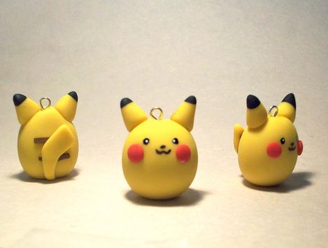 Pikachu Charm by CadmiumCrab on DeviantArt Clay Pokemon, Clay Magnets, Polymer Clay Figures, Sculpey Clay, Polymer Clay Sculptures, Polymer Clay Animals, Polymer Clay Miniatures, Clay Animals, Cute Clay