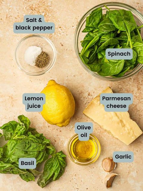 Pesto Recipe With Spinach, Spinach And Basil Pesto, Garlic Basil Pesto Recipe, Pesto With No Nuts Recipe, Pesto For Pasta, Basil Spinach Pesto, Spinach Basil Pesto Pasta, Pesto Sauce Without Pine Nuts Recipe, Pesto Recipe Without Nuts Or Seeds