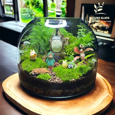 Line@natureglass Totoro Terrarium, Fairy Pots, Luxury Furniture Sofa, Mini Terrarium, Fairy Jars, Faeries Gardens, Garden Crafts Diy, The Bell Jar, Terrarium Plants