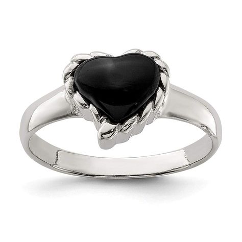 ICE CARATS 925 Sterling Silver Black Onyx Heart Band Ring S/love Stone Fine Jewelry Ideal Gifts For Women Gift Set From Heart * Do hope that you actually love our photo. (This is our affiliate link) #bandrings Heart Promise Rings, Heart Engagement Rings, Sterling Silver Rings Bands, Ring Black, Silver Band Ring, Fine Jewelry Gift, Love Ring, 925 Jewelry, White Ring