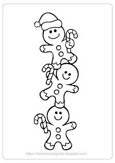 100 dibujos de navidad para colorear - Material Educativo Gingerbread Man Coloring Page, Christmas Coloring Pages For Kids, Christmas Window Painting, Printable Christmas Coloring Pages, Free Christmas Printables, Christmas Coloring, Christmas Window, Christmas Templates, Christmas Drawing