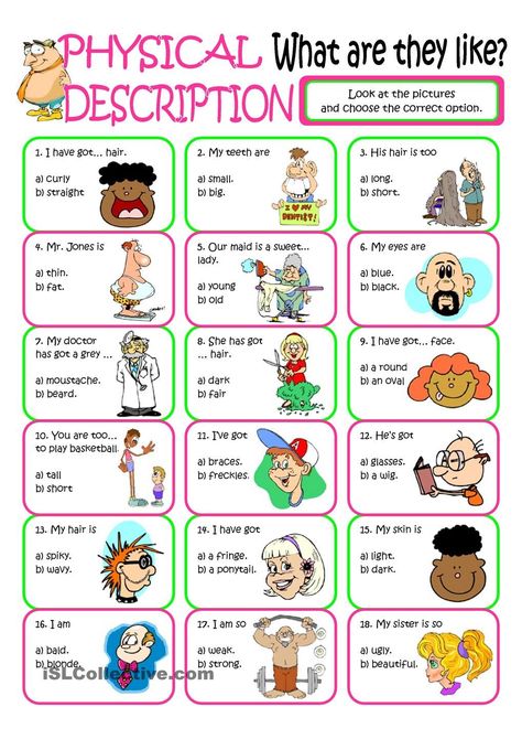 Describing People, English Exercises, Spanish Learning, Spanish 1, French Class, English Classroom, English Language Teaching, Classroom Language, English Activities