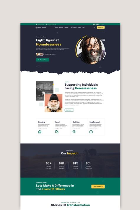 Nonprofit website design for homeless shelter Non Profit Website Design, Nonprofit Website Design, Charity Websites, Nonprofit Website, Nonprofit Marketing, Color Combinations For Clothes, Website Design Tips, Homeless Shelter, Website Maintenance