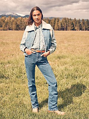 Women's Wrangler® Cowboy Cut® Slim Fit Jean | Women's JEANS | Wrangler® Cowboy Cut Jeans, Cowboy Vintage, Wrangler Cowboy, Wrangler Cowboy Cut, Western Jeans, Kick Flare Jeans, Embroidered Denim Jacket, Vintage Outfit, Vintage Fits