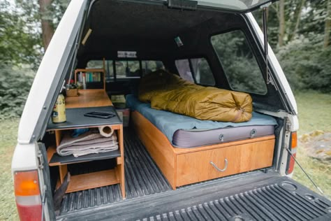 Bed Platform Build — MASON STREHL Truck Topper Camping, Truck Cap Camping, Pickup Camping, Camping Truck, Truck Camper Shells, Truck Living, Suv Camper, Truck Toppers, Truck Bed Camping