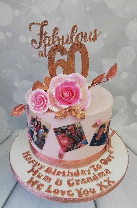 60th birthday cake in pinks and rose gold 60th Birthday Cake Mom, 70 Birthday Cake Ideas Mom, 60 Birthday Party Ideas For Women Cake, 60th Cakes For Ladies, 60 Th Birthday Cake Woman, 60th Birthday Cake For Women, 60th Birthday Ideas For Mom Rose Gold, Cakes For 60th Birthday For Women, Female 60th Birthday Cake