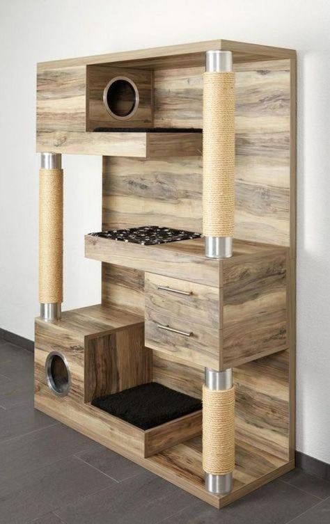 Katt Diy, Koti Diy, Pallet Cabinet, Diy Cat Tree, Cat Towers, Into The Wood, Wood Cat, Cat Condo, Pallet Ideas