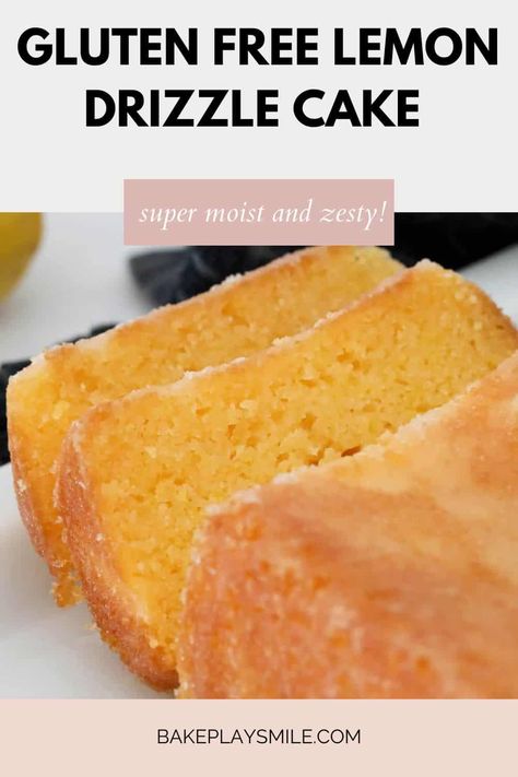 This easy gluten free lemon drizzle cake is made with a handful of ingredients and takes just 10 minutes to prepare. Serve for dessert or afternoon tea, this loaf is infused with a zesty lemon syrup making it so moist and tangy. #lemon #glutenfreebaking #loaf #lemondrizzle #baking #thermomix Gluten Free Lemon Drizzle Cake, Tea Desserts, Gluten Free Cake Recipe, Lemon Drizzle Cake, Drizzle Cake, Lemon Drizzle, Gluten Free Cake, Gluten Free Sweets, Gluten Free Dairy Free Recipes