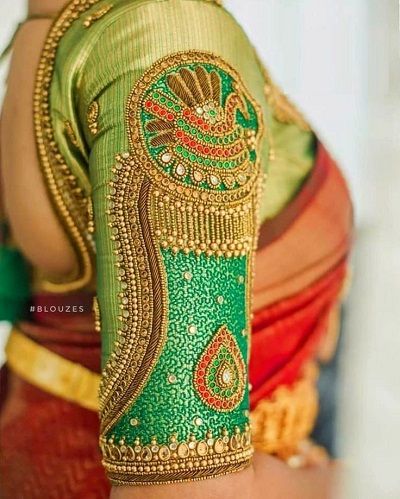 Heavy Work Blouse Designs Maggam Work Blouse, Saree Bollywood, Wedding Saree Blouse Designs, Blouse Back Neck Designs, Wedding Blouse Designs, Silk Saree Blouse Designs, Ladies Blouse Designs, Maggam Work Blouse Designs, Blouse Designs Silk