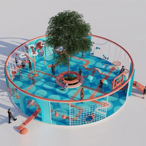 Children's Play Area, Playgrounds Architecture, Main Gates, Urban Landscape Design, Challenges Activities, Children Park, Playground Design, Parking Design, Urban Spaces