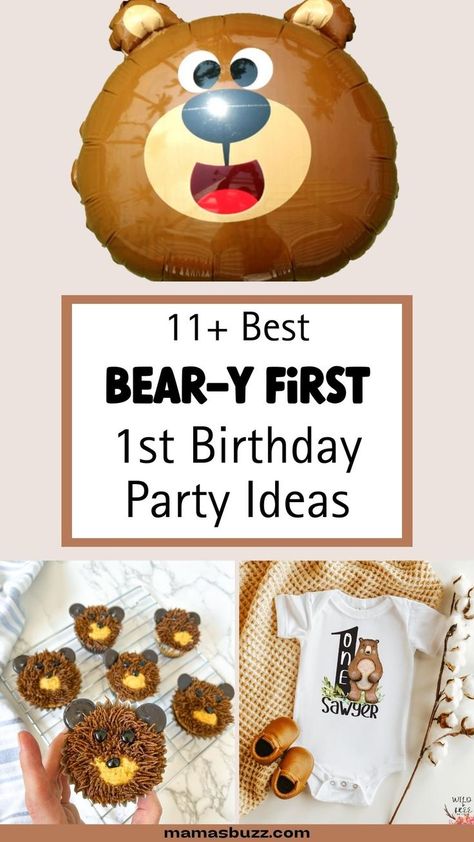 bear themed birthday Bear Theme One Year Old Birthday, Bear Themed Snacks, Bear Themed Cake, Beary First Birthday Party, Baby Boy Birthday Decoration, Beary First Birthday, 1st Birthday Party Ideas, Birthday Dream, Themed Snacks