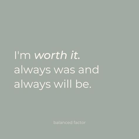 Emily Newton | Balanced Factor on Instagram: "Repeat after me. I am worth it. Always was and always will be🤍 Remember that you are you and that is what makes you special. No one or thing can take that away from you and the more you stick to yourself the stronger and more resilient you will become. Tag a friend below who could use this & share to your story!✨ With love, - Em #healthandwellness #wellnessaesthetic #explorepage #motivationalquotes #healthyhabits #wellandgood #healingjourney I Am Worth It, Repeat After Me, Im Worth It, Try Your Best, Healing Journey, Tag A Friend, Healthy Habits, Worth It, Your Story