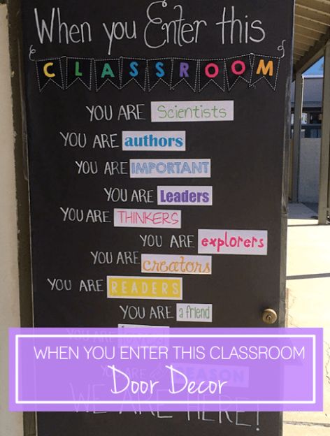 When you enter this classroom... FREE Door Decor - Tutorial by Lessons with Laughter Science Classroom Door, Classroom Door Decor, 6th Grade Science, 5th Grade Classroom, Middle School Classroom, Door Decorations Classroom, School Bulletin Boards, Beginning Of The School Year, Classroom Door