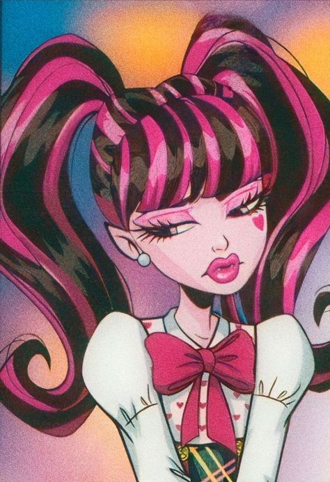 Monster High Drawings Draculaura, Draculora Drawing, Draculaura Comic Pfp, Monster High Draculaura Drawing, Monster High Art Draculaura, Draculaura Sketch, Draculaura Fan Art, Draculaura Comic, Draculaura Tattoo