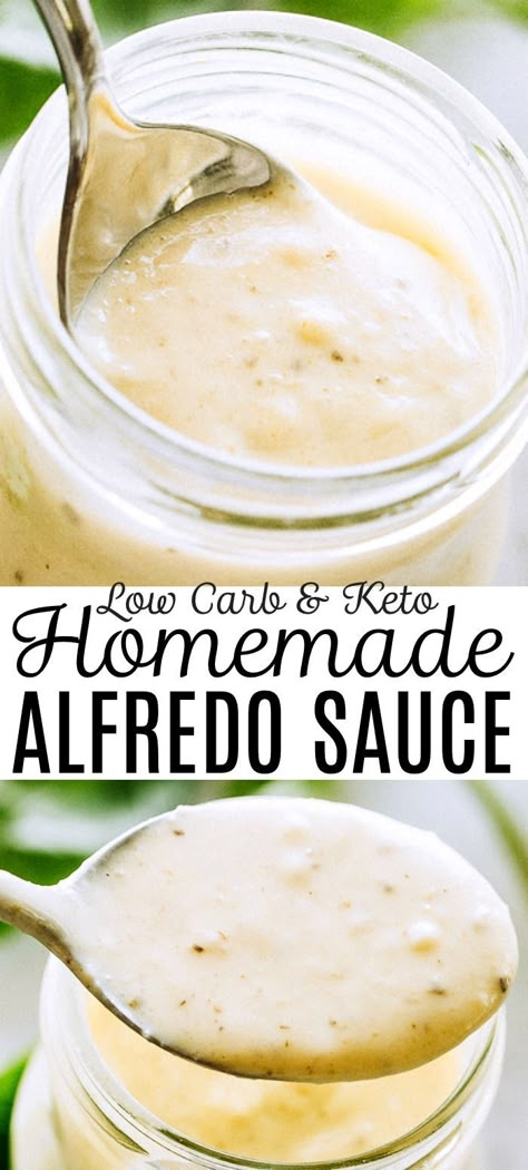 The BEST low carb, homemade Alfredo sauce recipe! Prepared with heavy cream, parmesan cheese, and Basil Pesto, this Alfredo Sauce is also Low Carb, Keto, Gluten-Free, and so, SO good! #alfredosauce #alfredopasta #keto #lowcarb Alfredo Sauce Recipe Without Cream, Best Alfredo Sauce Recipe, Homemade Alfredo Sauce Recipe, Alfredo Sauce Easy, Heavy Cream Recipes, Keto Alfredo Sauce, Alfredo Sauce Recipe Easy, Alfredo Sauce Recipe Homemade, Keto Sauces