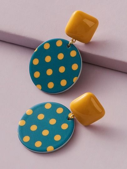 Dot Pattern Geometric, Cercei Din Lut Polimeric, Polka Dot Earrings, Dot Earrings, Diamond Jewelry Earrings, Diy Earrings Polymer Clay, Earrings Dangle Simple, Diamond Dangle Earrings, Clay Jewelry Diy