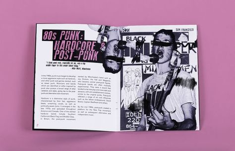 Punk Layout Design, Punk Rock Magazine, Punk Magazine Design, Punk Rock Art Design, Zine Magazine Layout, Rock Magazine Layout, Punk Zine Graphic Design, Punk Magazine Layout, Zine Design Inspiration