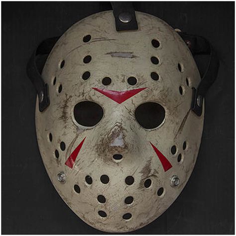 Jason Voorhees’ hockey mask from Friday The 13th (Wall) Horror Decorations, Jason Voorhees Hockey Mask, Justin Williams, Jason Vorhees, Jason Mask, Mask Aesthetic, Friday 13th, Mask Painting, Hockey Mask