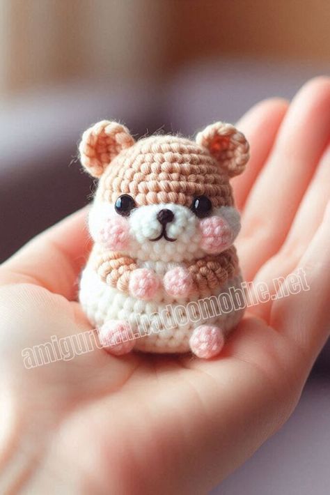 Amigurumi Chubby Hamster Free Pattern-1 Hamster Crochet Pattern Free, Crochet Hamster Pattern Free, Hamster Crochet, Crochet Hamster, Hamster Pattern, 4mm Crochet Hook, Dog Doll, Cute Miniature, Crochet Panda